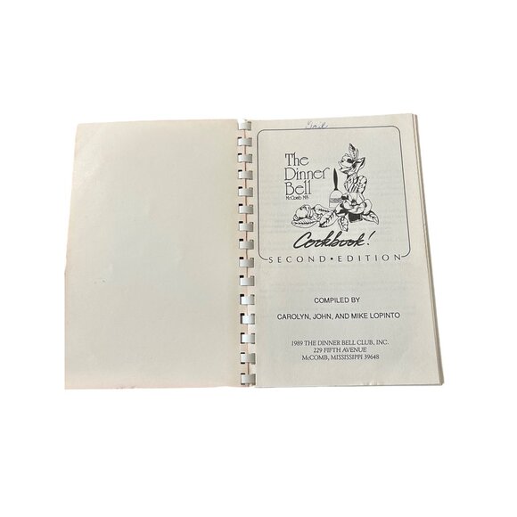 The Dinner Bell McComb Ms Cookbook! Second Edition Spiral-Bound 1989 - Picture 2 of 4